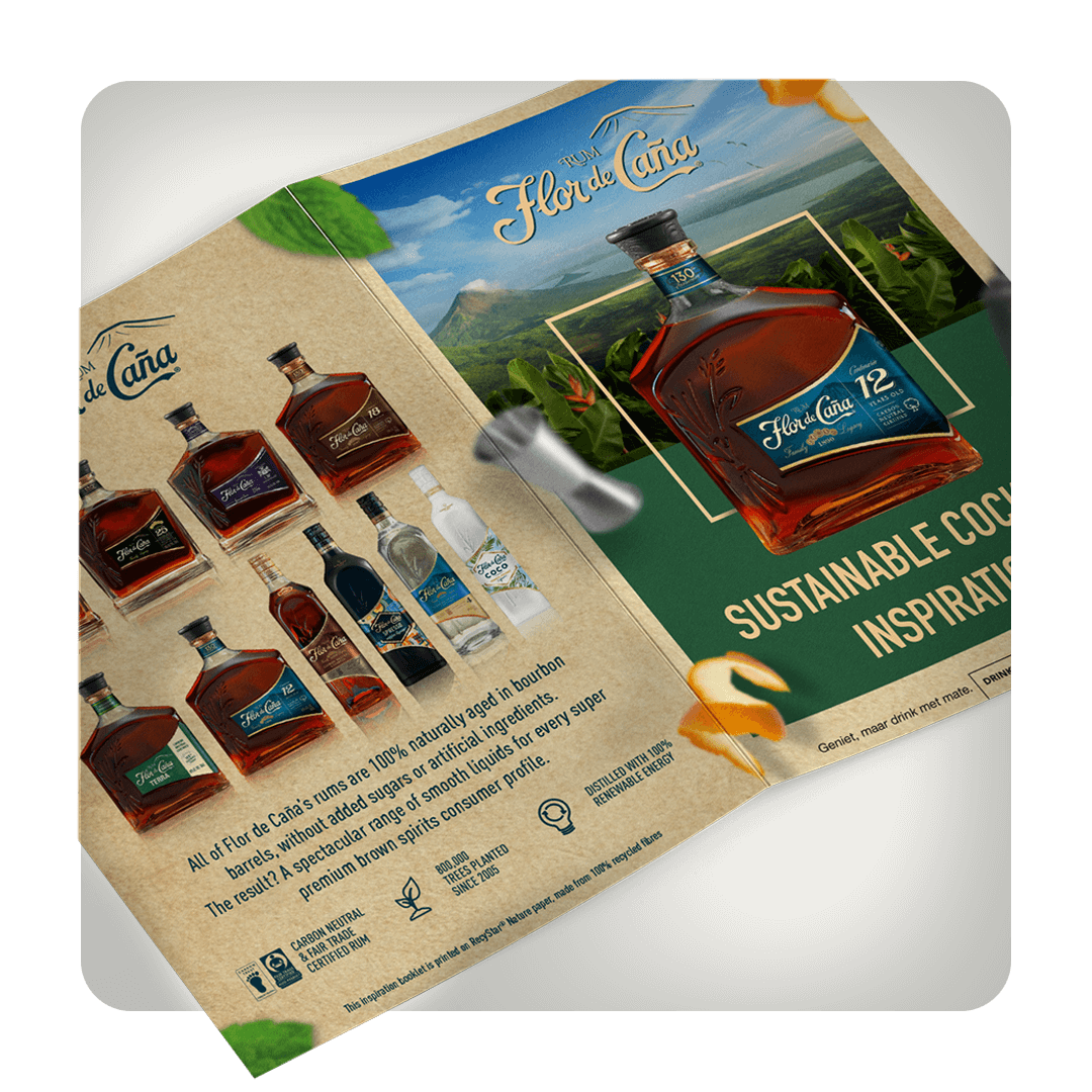 Flor de Cana Rum Brand Support - productie duurzame menukaarten