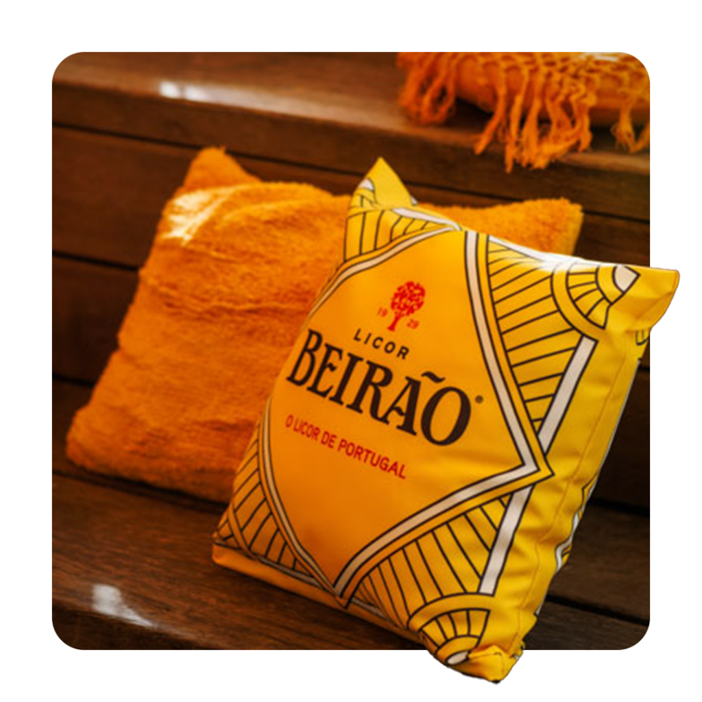 Full colour bedrukte buitenkussens bij lancering Licor Beirao in Amsterdam